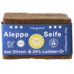 Jabón Alepo Oliva BIO 24% Laurel 200g - Finigrana | Fahle Ecolines
