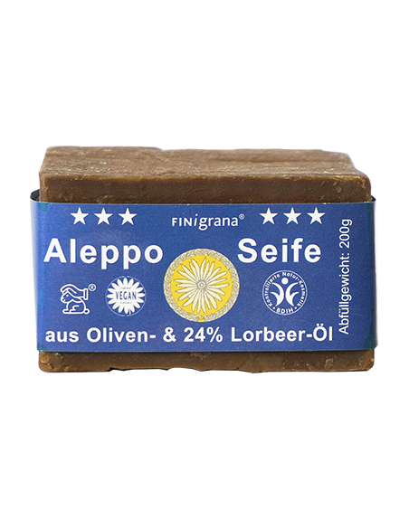 Jabón Alepo Oliva BIO 24% Laurel 200g - Finigrana | Fahle Ecolines