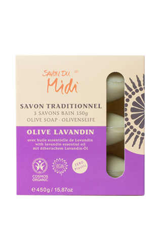 Jabón Oliva BIO Lavandín (3 unid. X 150g) - Savon Du Midi | Fahle Ecolines